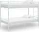 vidaXL Łóżko piętrowe, białe, metalowe, 90 x 200 cm 1