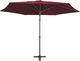 vidaXL Parasol ogrodowy na stalowym słupku, 300 cm, bordowy 4