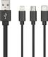 Kabel USB USB-A - USB-C + microUSB + Lightning 1 m Czarny (1573-74475_20190619105845) 1