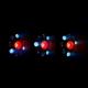 Świetlówka Cameo Płaski reflektor PAR Cameo FLAT MOON 3w1, diody LED RGB+ UV+ stroboskop 5