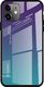 Hurtel Gradient Glass etui pokrowiec nakładka ze szkła hartowanego iPhone 11 zielono-fioletowy 1
