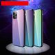 Hurtel Gradient Glass etui pokrowiec nakładka ze szkła hartowanego iPhone 11 zielono-fioletowy 11