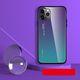 Hurtel Gradient Glass etui pokrowiec nakładka ze szkła hartowanego iPhone 11 zielono-fioletowy 12
