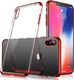Hurtel Clear Color case żelowy pokrowiec etui z metaliczną ramką iPhone XS / iPhone X czerwony 1