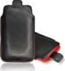 Etui wsuwka skórzana SONY ERICSSON X10 MINI czarne (czerwony środek) 1