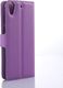 Etui portfel stand litchi HTC DESIRE 650 fioletowy 3