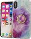 Etui IPHONE X / XS Marble Ring fioletowo-niebieskie 1