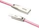 Kabel USB Hoco Kabel przewód pancerny iPhone Lightning wytrzymały mocny 2.4A 1.2m HOCO U9 Zinc Alloy Jelly Knitted różowy 1