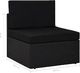 vidaXL sofa modułowa 2-osobowa, rattan PE, czarna (49503) 7