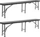 vidaXL składane ławki ogrodowe, 2 sztuki, 180 cm, HDPE, czarne (48832) 1