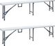 vidaXL składane ławki ogrodowe, 2 sztuki, 180 cm, HDPE, białe (48830) 1