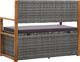 vidaXL Ławka ze schowkiem, 110 cm, rattan PE i drewno akacjowe, szara 4