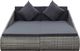 vidaXL Leżanka ogrodowa, szara, 200 x 139 cm, rattan PE 2