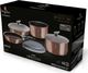 Berlinger Haus KOMPLET GARNKÓW 9-ele CLICK COOK BERLINGER HAUS METALLIC LINE ROSE GOLD BH-6147 6
