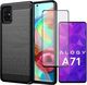 Alogy Etui Alogy Rugged Armor do Samsung Galaxy A71 czarne + Szkło Alogy Full uniwersalny 1