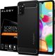 Spigen Etui Spigen Rugged Armor do Samsung Galaxy A41 Matte Black + Szkło Alogy uniwersalny 1