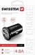 Ładowarka Swissten Ładowarka Samochodowa Swissten 2xUSB 4.8A METAL czarna 2