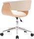 vidaXL Obrotowe krzesło stołowe, kremowe, gięte drewno i ekoskóra 5