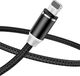 Kabel USB Usams USB-A - USB-C + microUSB + Lightning 1 m Czarny (70506-uniw) 1