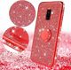 Etui SAMSUNG GALAXY S20+ PLUS Diamond Ring Brokat czerwone (62748) - om-40375 5