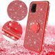 Etui HUAWEI P40 LITE Diamond Ring Brokat czerwone 2