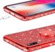 Etui SAMSUNG GALAXY S20+ PLUS Diamond Ring Brokat czerwone 3