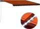 vidaXL Ręcznie zwijana markiza z LED, 450x300 cm, pomarańczowo-brązowa 1