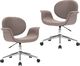 vidaXL Obrotowe krzesła stołowe, 2 szt., taupe, obite tkaniną 2