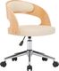 vidaXL Obrotowe krzesło stołowe, kremowe, gięte drewno i ekoskóra 2