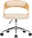 vidaXL Obrotowe krzesło stołowe, kremowe, gięte drewno i ekoskóra 3