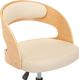 vidaXL Obrotowe krzesło stołowe, kremowe, gięte drewno i ekoskóra 7