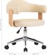 vidaXL Obrotowe krzesło stołowe, kremowe, gięte drewno i ekoskóra 8