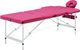 vidaXL Składany stół do masażu, 3 strefy, aluminiowy, różowy 1