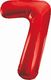 GoDan Balon foliowy Cyfra 7 czerwona, 85cm 1