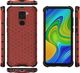 Hurtel Honeycomb etui pancerny pokrowiec z żelową ramką Xiaomi Redmi 10X 4G / Xiaomi Redmi Note 9 czerwony uniwersalny 10