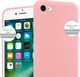 Crong Crong Soft Skin Cover - Zestaw etui iPhone SE 2020 / 8 / 7 (różowy) + szkło hybrydowe 9H (biała ramka) 3