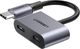 Adapter USB Ugreen Ugreen Adapter Przejściówka Rozdzielacz Słuchawkowy Usb Typ C - 2X Usb Typ C 3 A 15 W Power Delivery Quick Charge 3.0 Fcp Scp Szary (60165) 1