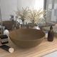 Umywalka vidaXL Umywalka łazienkowa, ceramiczna, matowa kremowa, okrągła 1