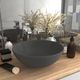 Umywalka vidaXL Umywalka łazienkowa ceramiczna okrągła jasnoszara 1