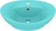 Umywalka vidaXL Owalna umywalka z przelewem, matowa jasna zieleń, 58,5x39 cm 2