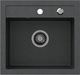 Zlewozmywak Steiner JOHNNY 110 Steingran granitowy czarny 1-komorowy b/o (50x47x18,5), z syfonem i zaślepką stal szlachetna 1