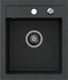 Zlewozmywak Steiner JOHNNY 100 Steingran granitowy czarny 1-komorowy z/o (43x50x20), z syfonem i zaślepką stal szlachetna 1