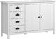 vidaXL Komoda Hill Range, biała, 130x40x80 cm, lite drewno sosnowe (288932) - 288932 1