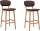 vidaXL Krzesła barowe, 2 szt., brązowe, tapicerowane tkaniną 1