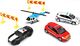 Bburago Maisto France Miniaturowe samochody - Zestaw z 4 pojazdami ratunkowymi 1/64 + akcesoria 2