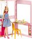 Lalka Barbie Barbie Barbie DVV48 - dwupiętrowy dom wakacyjny i lalka, przenośny domek dla lalek z akcesoriami, ok. 52 cm wysokości z rączką, zabawki dla dziewczynek od 3 lat 6