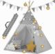 Ricokids Namiot tipi dla dzieci z girlandą i światełkami - szare 7