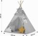 Ricokids Namiot tipi dla dzieci z girlandą i światełkami - szare 9