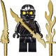 LEGO Minifigurka Ninjago: Cole ZX ze zbroją naramienną i bronią 1
