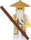 LEGO Minifigurka Ninjago: Sensei Wu (złota / beżowa szata) z różdżką i mieczami 6